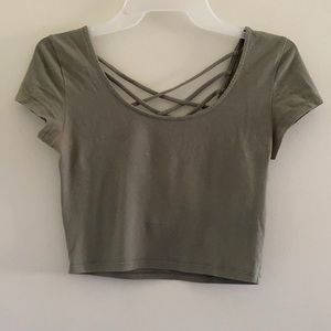 Green crop top